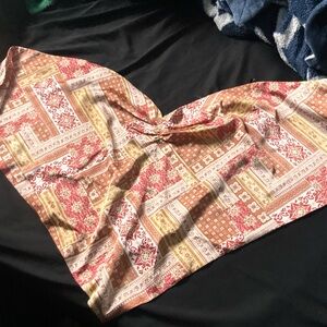 Forever 21 Orange, red and white Patterned Top